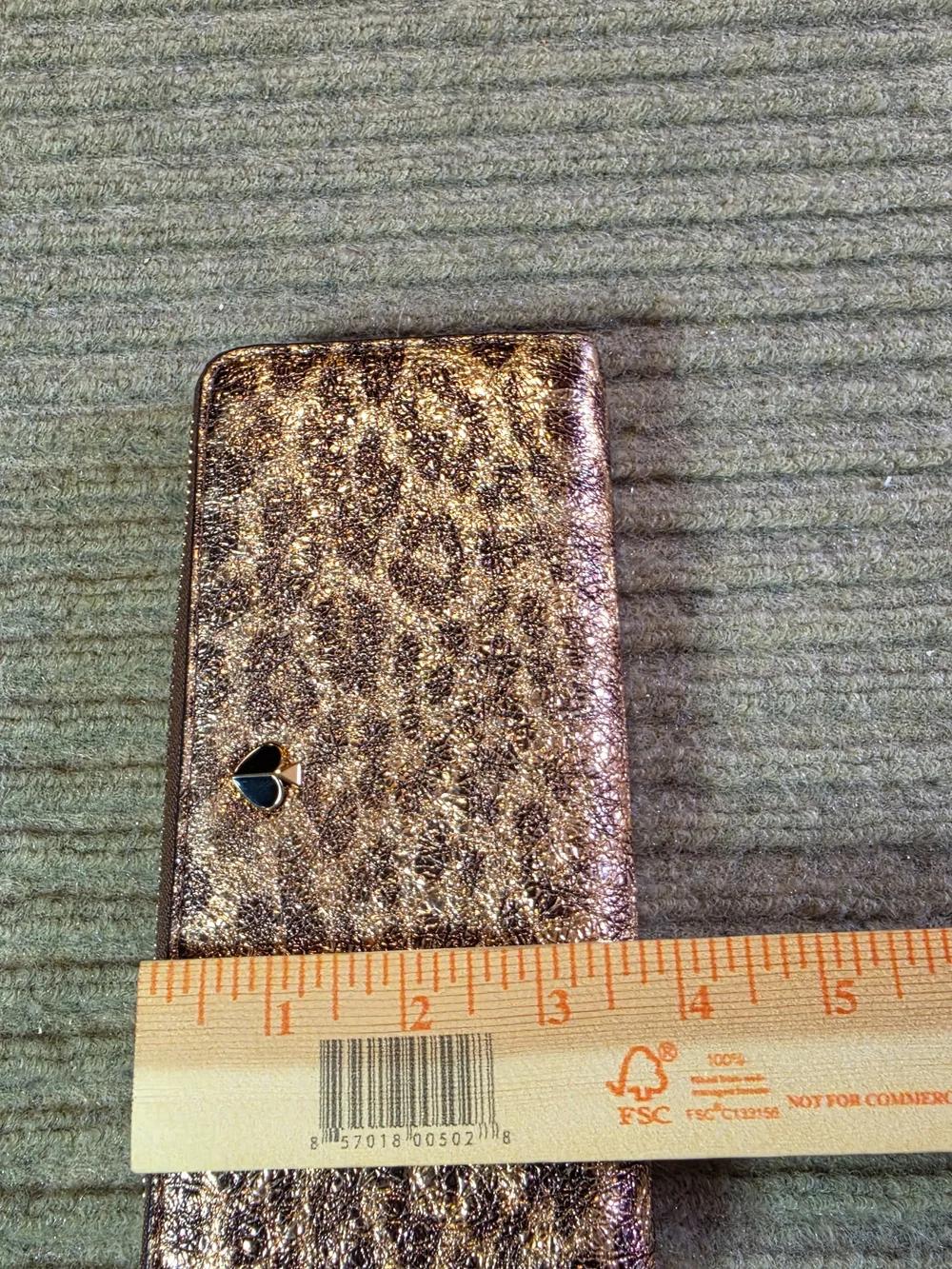 KATE SPADE NEW YORK Metallic Cheetah Leopard Print Continental Wallet EUC